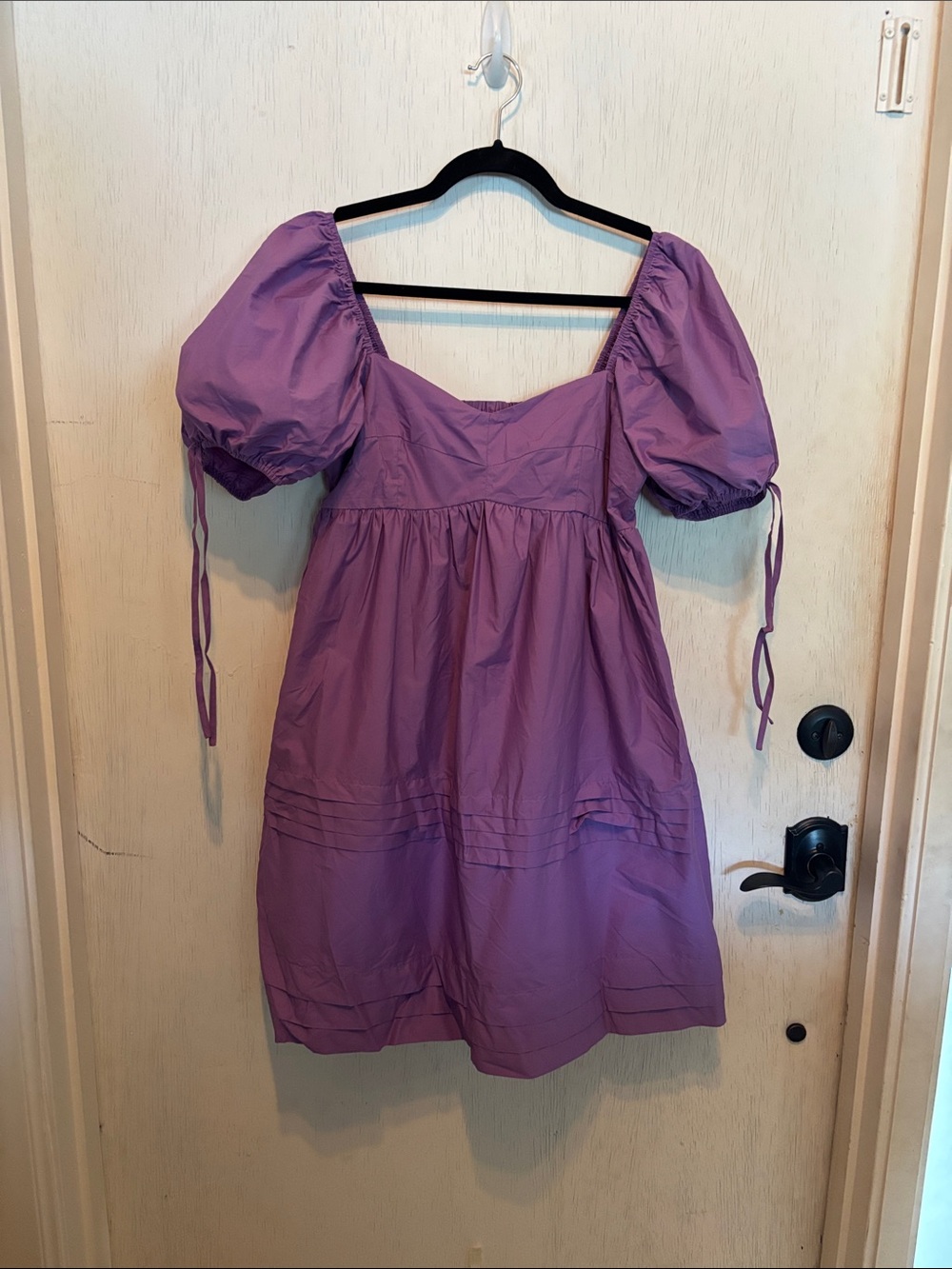 English Factory Lavender Puff Sleeve Mini Dress